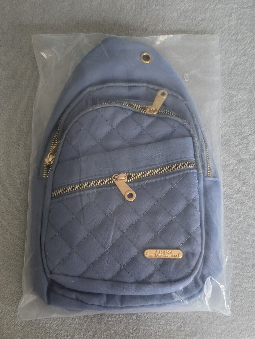 NEW Quilted Blue & Gold Sling Backpack